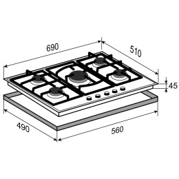 Газовая варочная панель Zigmund Shtain G 16 7 X