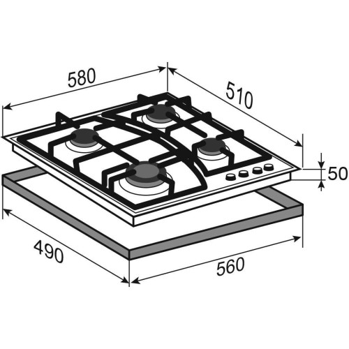 Газовая варочная панель Zigmund Shtain M 27 6 B