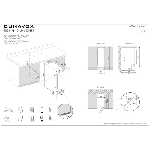 Винный шкаф Dunavox DAUF 17 58DSS