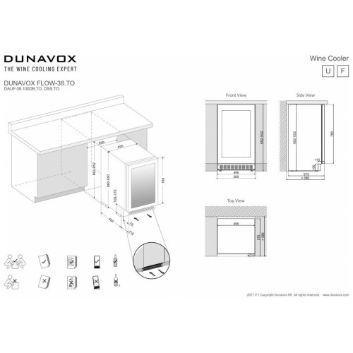 Винный шкаф Dunavox DAUF 38 100DB