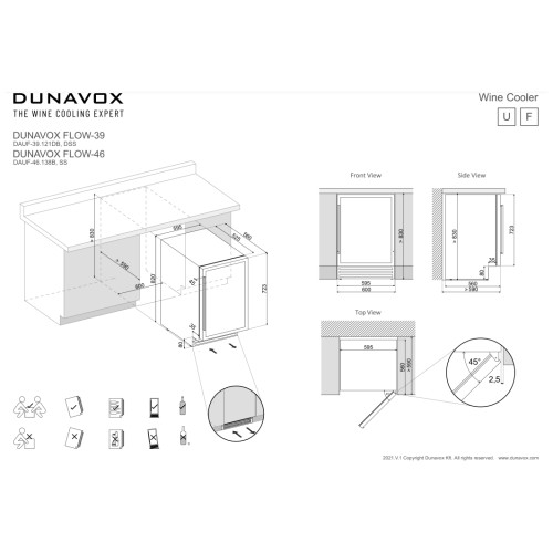 Винный шкаф Dunavox DAUF 39 121DSS