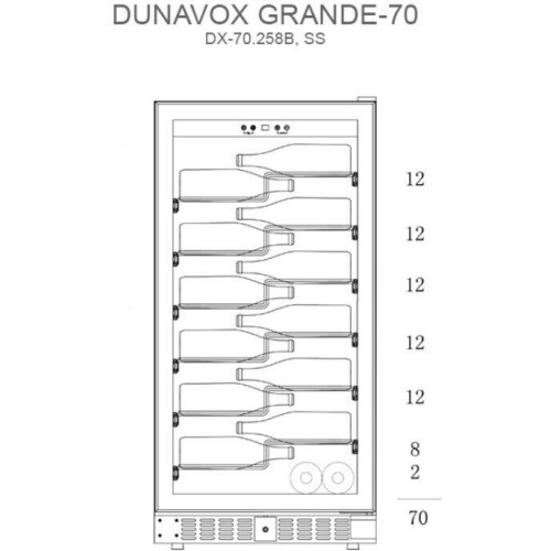 Винный шкаф Dunavox DX 70 258SS