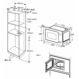 Встраиваемая микроволновая печь Meferi MMO6025IX Power