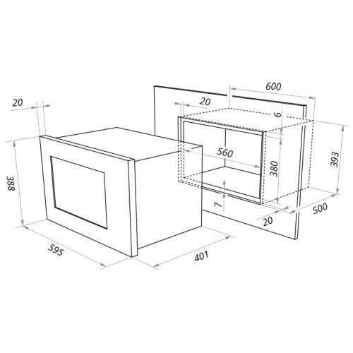 Микроволновая печь встраиваемая MAUNFELD MBMO.25.7GBG