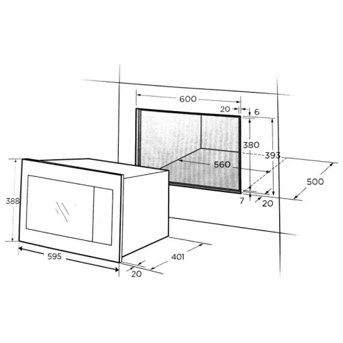 Встраиваемая микроволновая печь Midea TG 925 B8D-BL