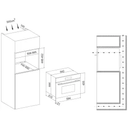 Встраиваемая микроволновая печь Krona ONYX 45H mw BL/BL