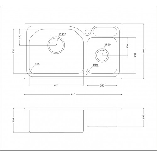 Кухонная мойка Oulin OL-H9818