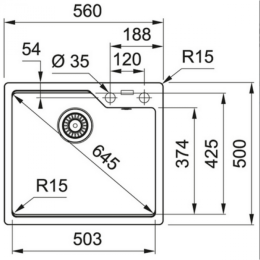 Кухонная мойка Franke UBG 610-56 оникс 114.0595.378 114.0582.267