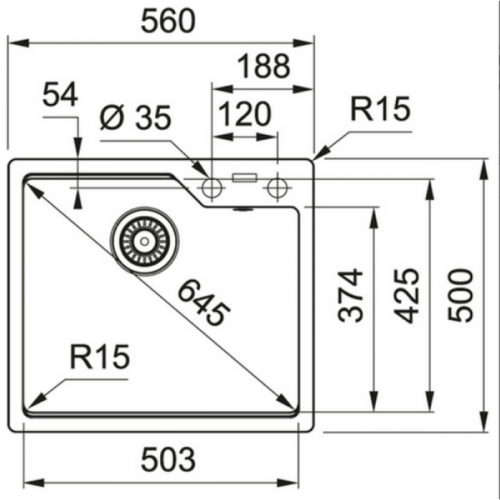 Кухонная мойка Franke UBG 610-56 оникс 114.0595.378 114.0582.267