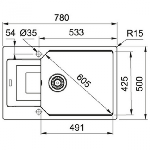 Кухонная мойка Franke UBG 611-78L 114.0595.289 оникс