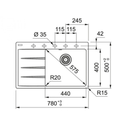 Кухонная мойка Franke CNG 611/211-78 TL черный матовый чаша справа 114.0639.719