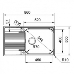Кухонная мойка Franke SRX 611-86 101.0383.480 нержавеющая сталь