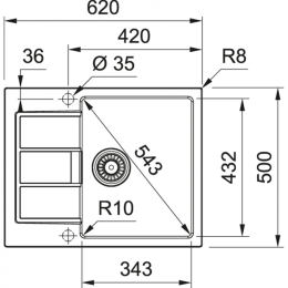 Кухонная мойка Franke S2D 611-62/500 белая 143.0628.363