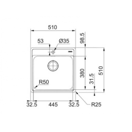 Кухонная мойка Franke BCX 210-51 TL 127.0688.779 нержавеющая сталь полированная