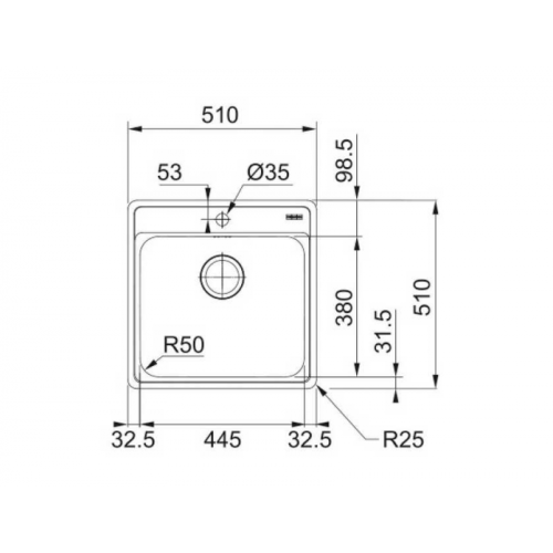 Кухонная мойка Franke BCX 210-51 TL 127.0688.779 нержавеющая сталь полированная