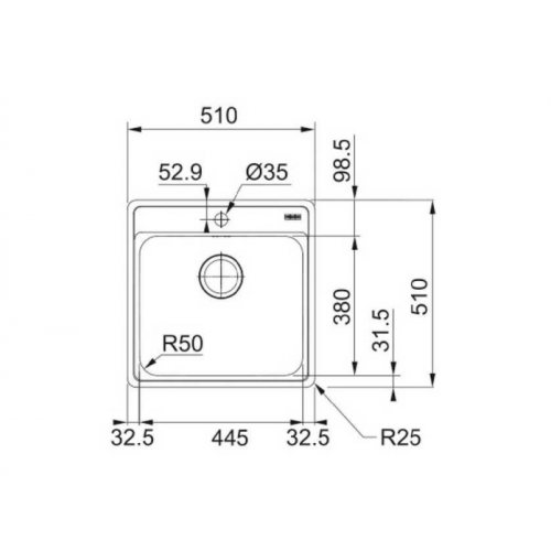Кухонная мойка Franke BCX 610-51 TL 101.0689.942 нержавеющая сталь полированная
