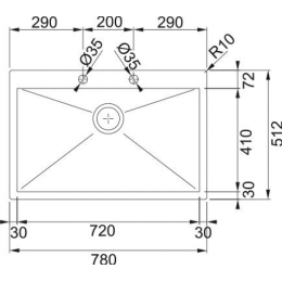 Кухонная мойка Franke PPX 210-78 нержавеющая сталь 127.0198.197