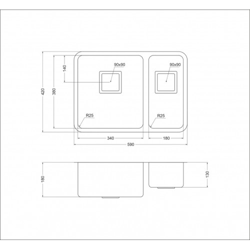 Кухонная мойка Oulin OL-0369L