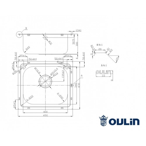Кухонная мойка Oulin OL-203
