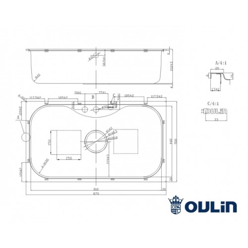 Кухонная мойка Oulin OL-330