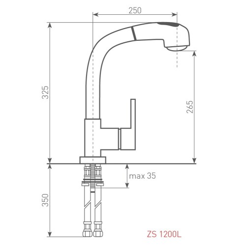 Смеситель для мойки Zigmund & Shtain ZS 1200L швейцарский шоколад