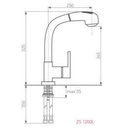 Смеситель для мойки Zigmund & Shtain ZS 1200L молодое шампанское