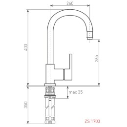 Смеситель для мойки Zigmund & Shtain ZS 1700 молодое шампанское