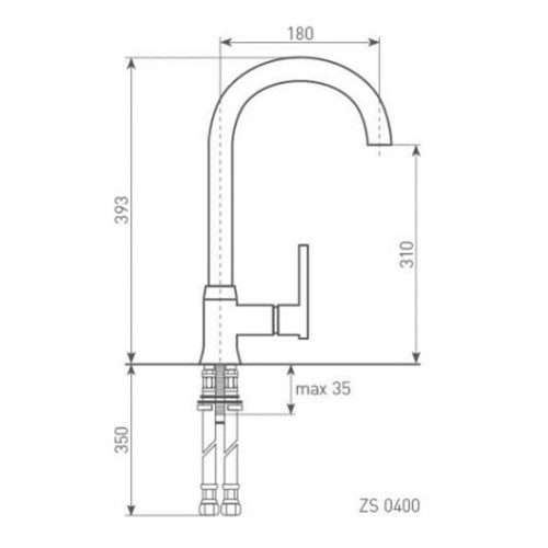 Смеситель для мойки Zigmund & Shtain ZS 0400 черный базальт