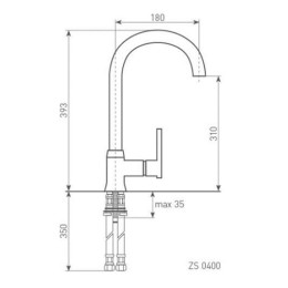 Смеситель для мойки Zigmund & Shtain ZS 0400 индийская ваниль