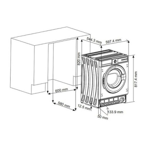 Встраиваемая стиральная машина Korting KWMI 14 V 87