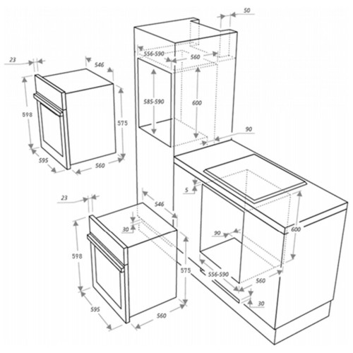 Газовый духовой шкаф MAUNFELD EOGC604RBG.MT