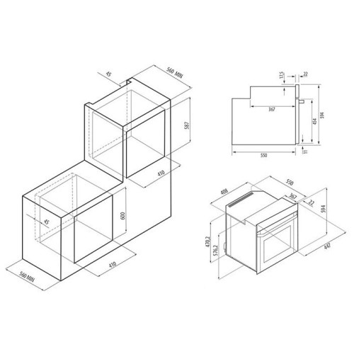 Газовый духовой шкаф Krona STRETTO 45 BL