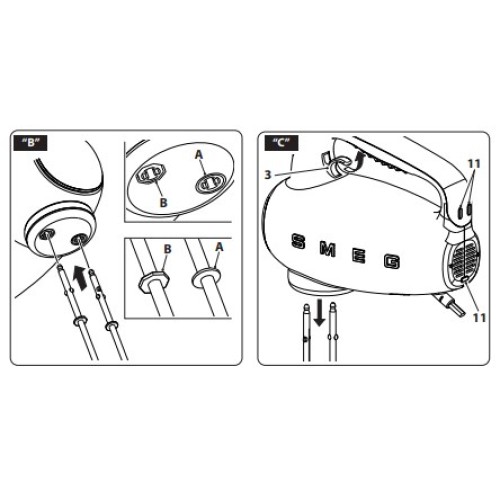 Ручной миксер Smeg HMF01PKEU