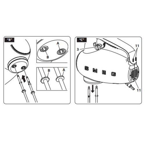 Ручной миксер Smeg HMF01WHEU