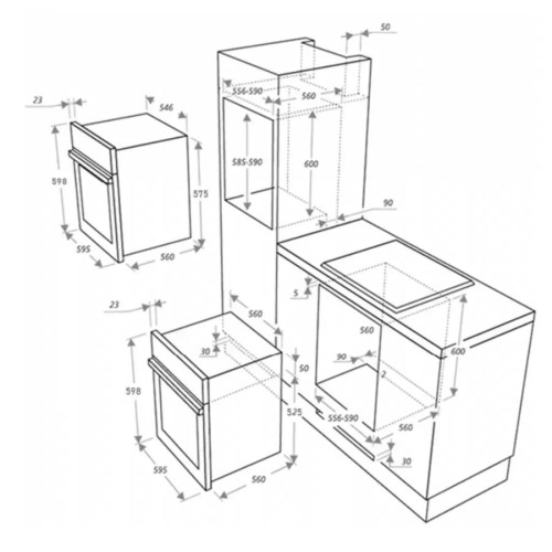 Газовый духовой шкаф Maunfeld EOGC604RIB.MT