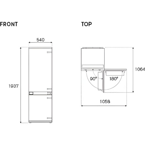 Встраиваемый холодильник Bertazzoni REF604BBNPTC