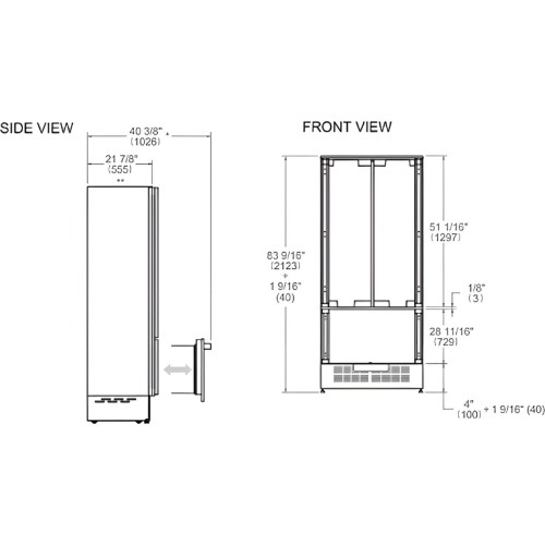 Встраиваемый холодильник Bertazzoni RFD90S5FPNS/24