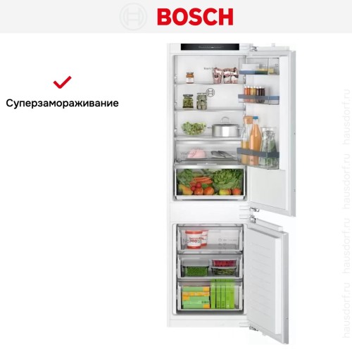 Встраиваемый двухкамерный холодильник Bosch KIN86VFE0