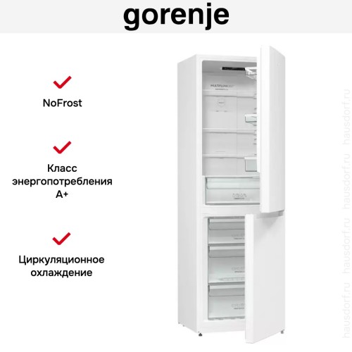 Отдельностоящий двухкамерный холодильник Gorenje NRK6191EW4 купить в Москве и Санкт-Петербурге