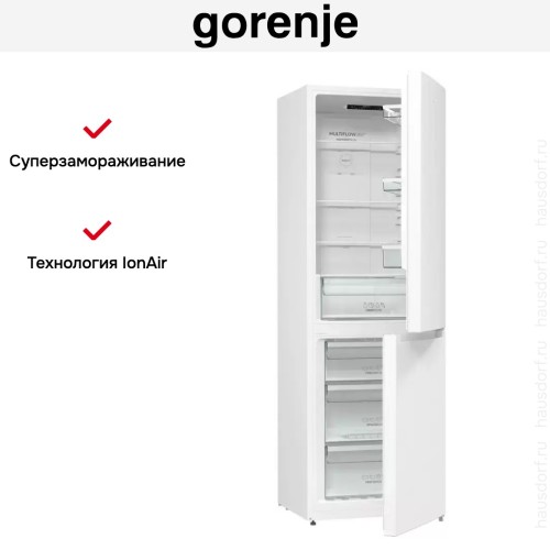 Отдельностоящий двухкамерный холодильник Gorenje NRK6191EW4 купить в Москве и Санкт-Петербурге