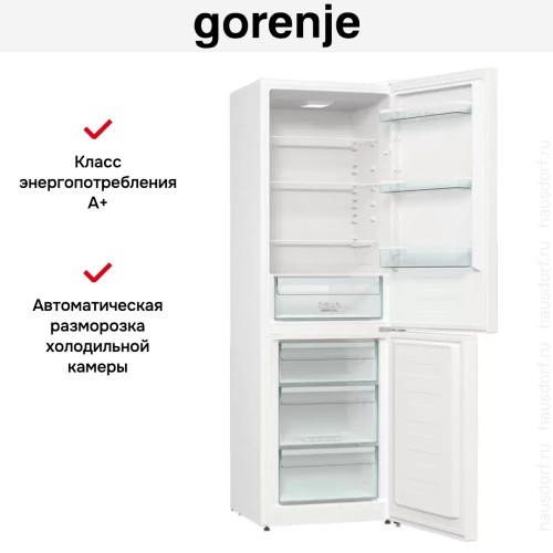 Отдельностоящий двухкамерный холодильник Gorenje RK6191EW4