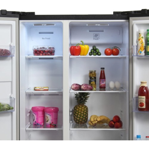 Холодильник Hyundai CS5003F черное стекло