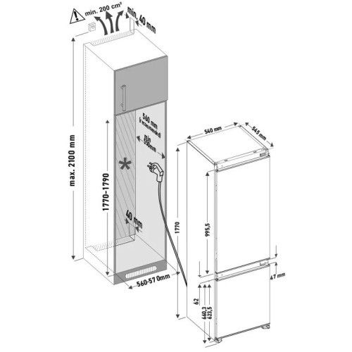Встраиваемый холодильник KRONA BRISTEN FNF