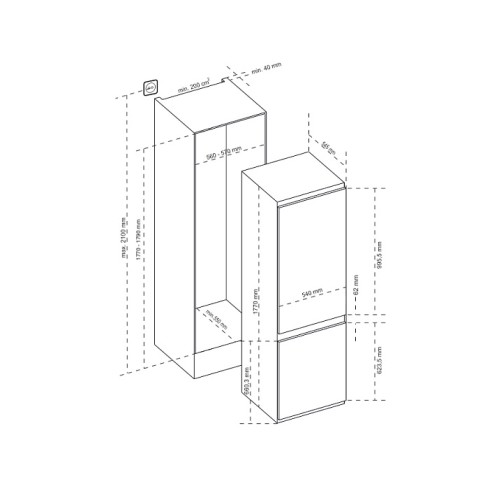 Встраиваемый холодильник Korting KSI 8181