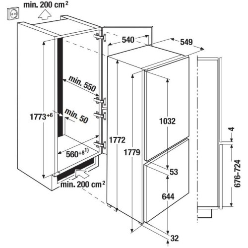 Встраиваемый холодильник Kuppersbusch FKG 8310.1i