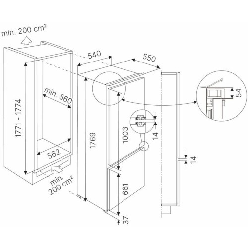 Встраиваемый холодильник Kuppersbusch FKGF 8851.0i