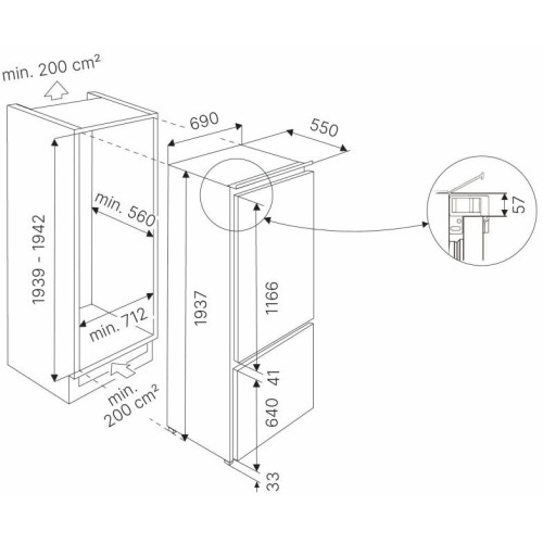 Встраиваемый холодильник Kuppersbusch FKGF 9835.0i