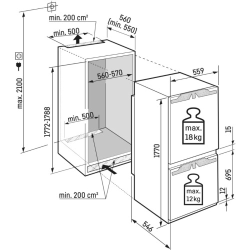 Встраиваемый холодильник Liebherr ICNe 5123 Plus NoFrost