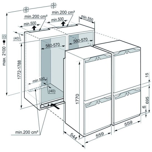 Встраиваемый холодильник Liebherr SBS 66I2 Premium NoFrost