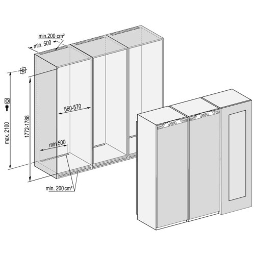 Встраиваемый холодильник Side-by-Side Liebherr SBSWgb 99I5 BioFresh NoFrost